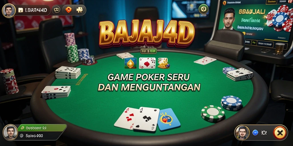 Tampilan gambar gameplay Poker di BAJAJ4D yang menegangkan.