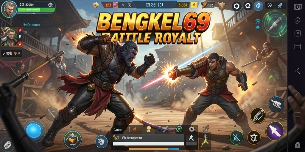Gameplay seru BENGKEL69 dengan pertempuran intens.