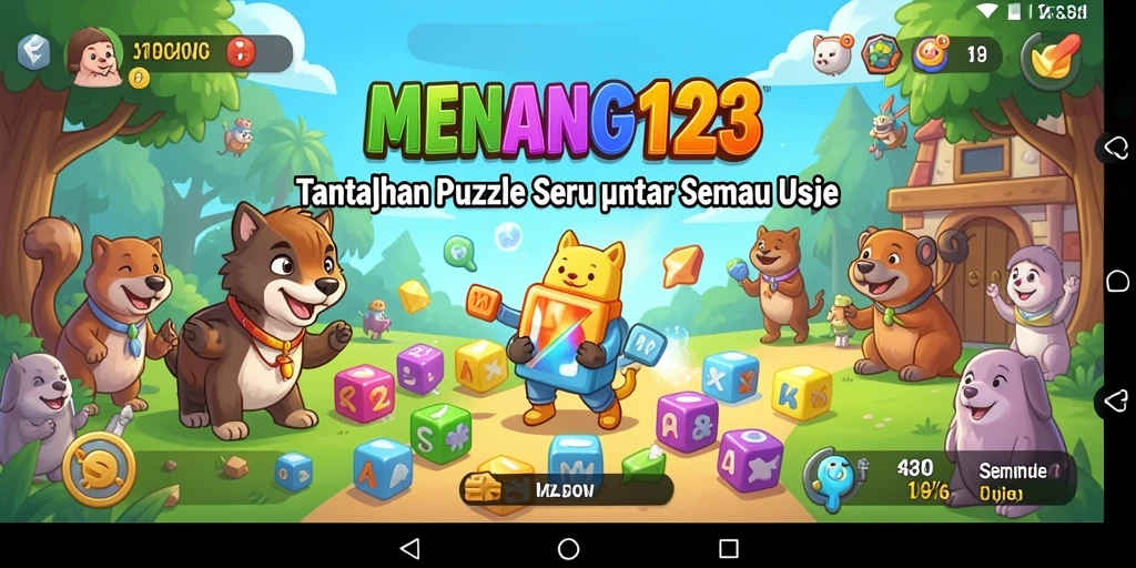 Tampilan gameplay MENANG123 dengan tantangan puzzle menarik.