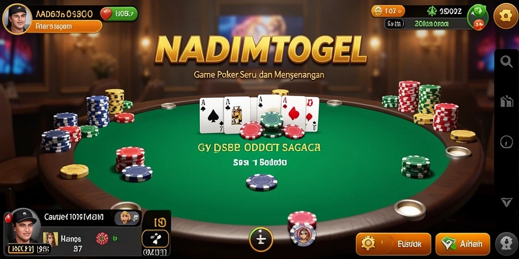 Tampilan gameplay Poker yang menarik di NADIMTOGEL.