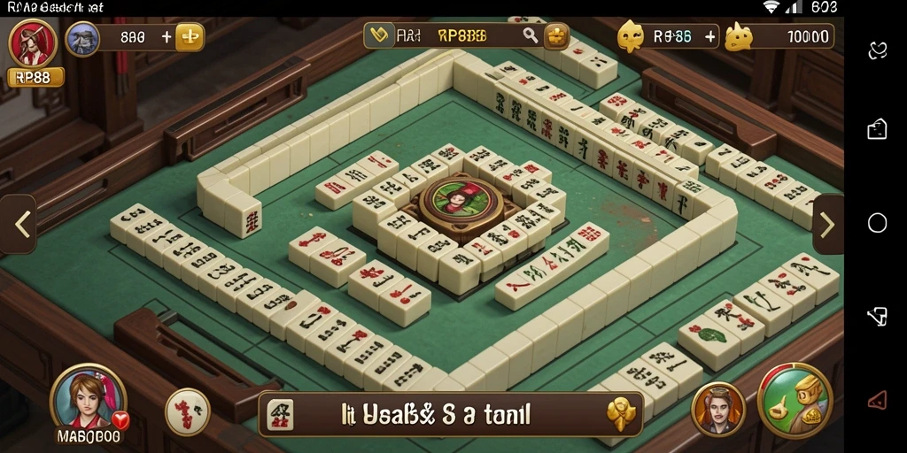 Tampilan gameplay seru dalam RP888 dengan Mahjong.