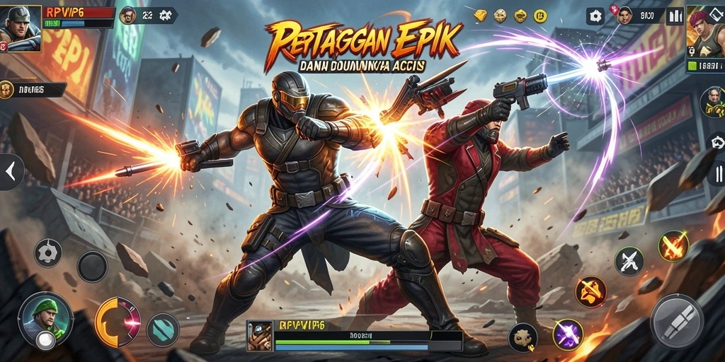 Tampilan gameplay RPVIP6 dengan aksi pertempuran yang mendebarkan.