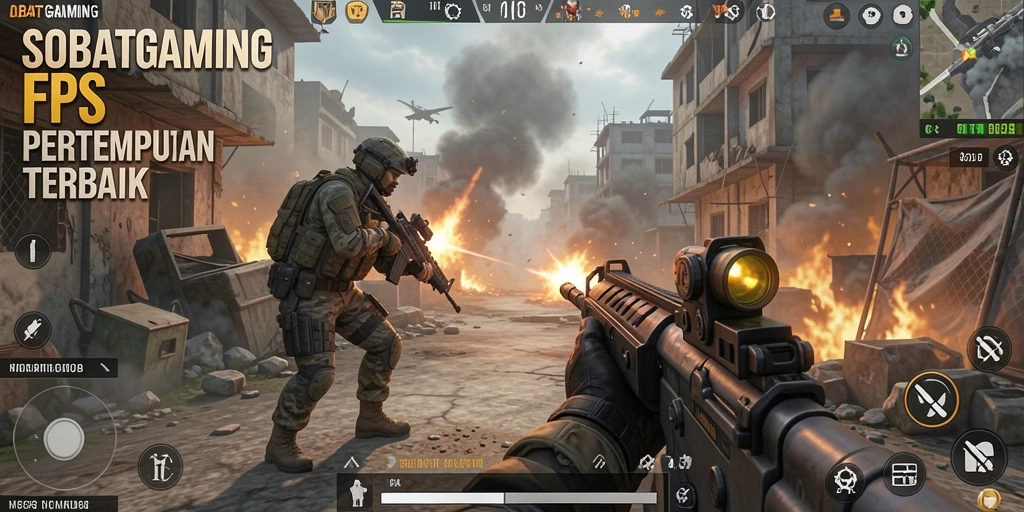 Tangkapan layar gameplay seru dalam pertempuran FPS.